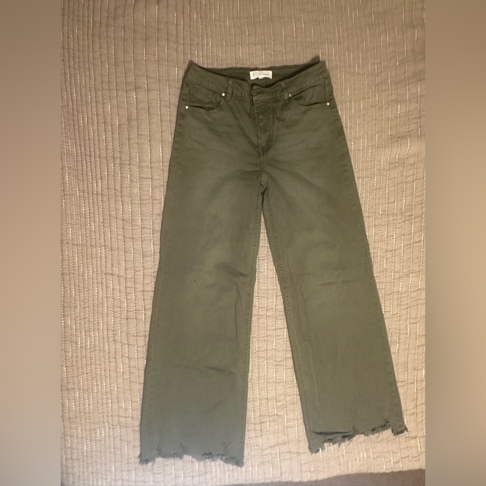 RISEN Stylish Olive Wide Leg Jeans for Women